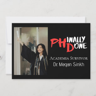 Funny PhD Graduation Phinally Done Photo Holiday Card