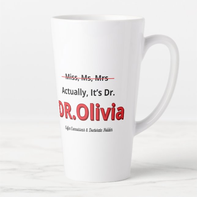 Funny PhD MOM Graduation Humour Celebration  Latte Mug (Right)