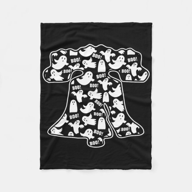 Funny Philadelphia Halloween Ghost Boo Bell Philly Fleece Blanket (Front)