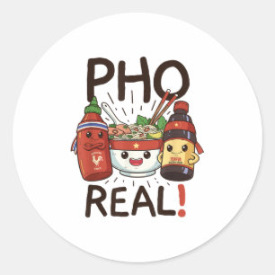 Funny Pho Threads Co. Fun Vietnamese Pho Noodle So Classic Round Sticker