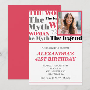Funny Photo 41st birthday invitation Contemporary