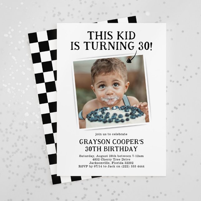 Funny Photo Any Age Adult Birthday Invitation (Creator Uploaded)
