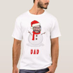 Funny Photo Face Snowman Christmas  T-Shirt<br><div class="desc">Embrace the joy of the season with our Funny Photo Face Snowman Christmas T-Shirt,  a delightful choice for dads and family gatherings this Christmas! Template easy to use you can customise with photo and text!</div>