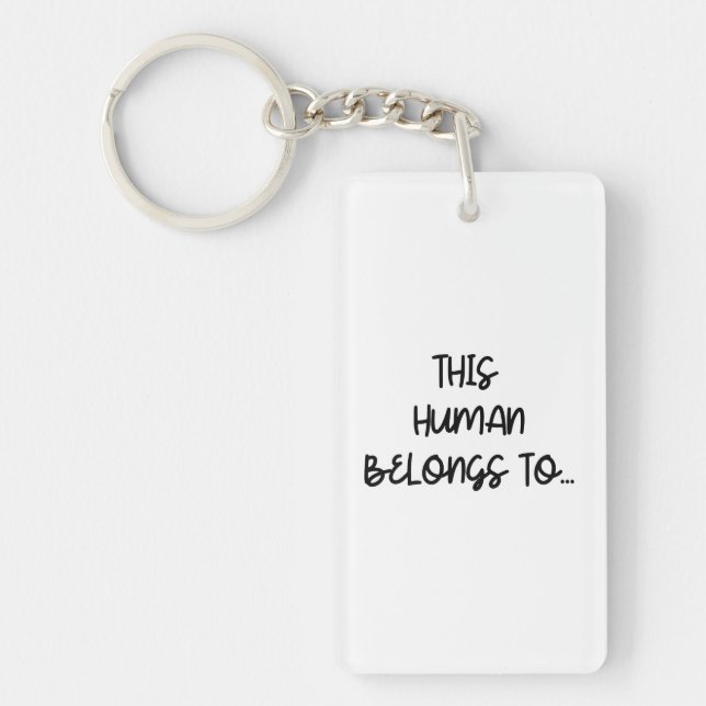 Funny Photo From Cat This Human Belongs To Key Ring (Front)