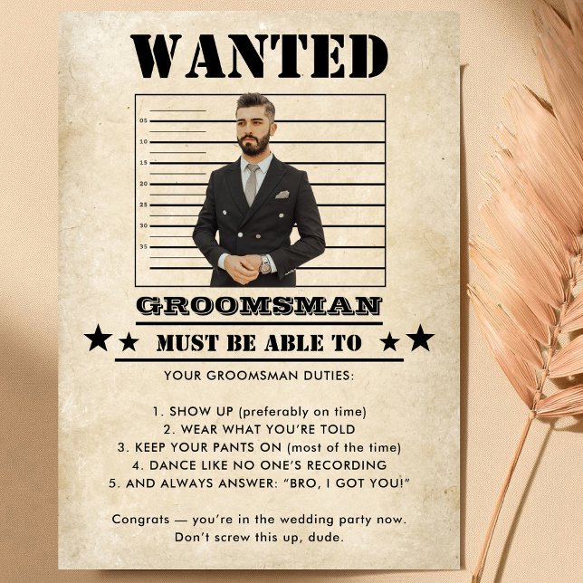 Funny Photo Groomsman  Invitation (Creator Uploaded)
