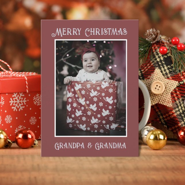 Funny Photo | Merry Christmas Grandpa Grandma Holiday Card (Creator Uploaded)