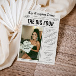Funny Photo Newspaper 40th Birthday Invitation<br><div class="desc">Celebrate the big 4-0 with a Funny Photo Newspaper 40th Birthday Invitation that’s full of personality and humor. Designed to look like a playful newspaper front page, this creative invitation features a standout photo, witty headlines, and fun “news” sections that highlight the birthday milestone. The newspaper-style layout adds a unique...</div>