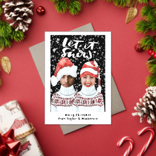 Funny Photo Personalised Christmas Let It Snow Acrylic Invitations