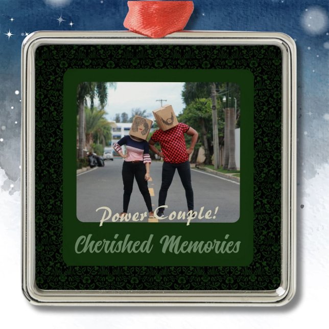 Funny Photo Personalised Gifts for Husband Green Metal Tree Decoration (Funny Photo Personalized Gifts for Husband)