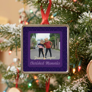 Funny Photo Personalised Gifts for Husband Violet Metal Tree Decoration
