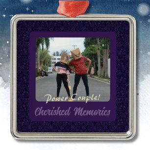 Funny Photo Personalized Gifts for Husband Violet Metal Tree Decoration