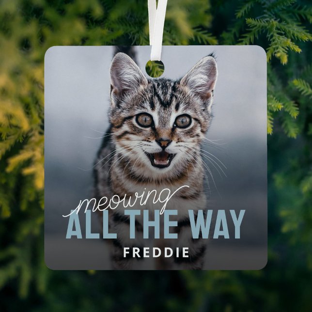 Funny Photo Pet Cat Christmas Metal Tree Decoration (Creator Uploaded)