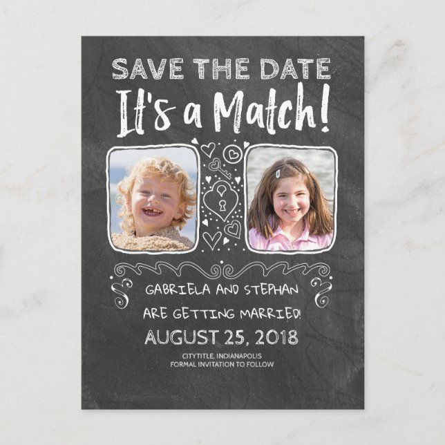 Funny Photo Save the Date - It's a Match Announcement Postcard (Front)