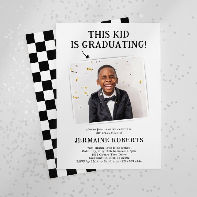 Funny Photo This Kid is Graduating Graduation Invitation (Creator Uploaded)