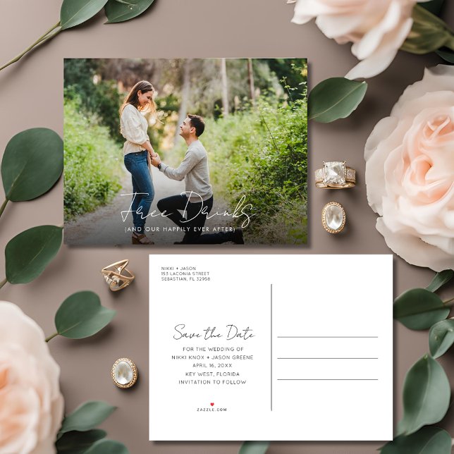 Funny Photo Wedding Budget Save the Date Announcement Postcard (Funny Photo Wedding Budget Save the Date Announcement Postcard)