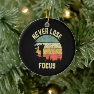 Funny Photographer Camera Never Lose Focus Ceramic Tree Decoration