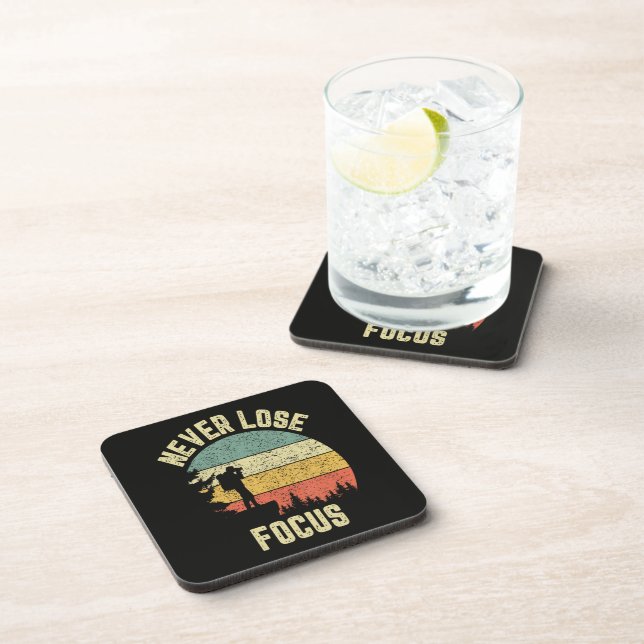 Funny Photographer Camera Never Lose Focus Coaster (Right Side)