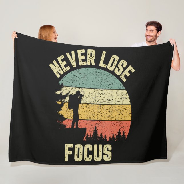 Funny Photographer Camera Never Lose Focus Fleece Blanket (In Situ)