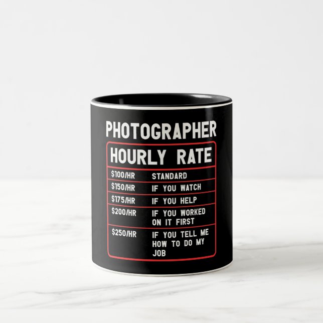 Funny Photographer Hourly Rate Mug (Center)