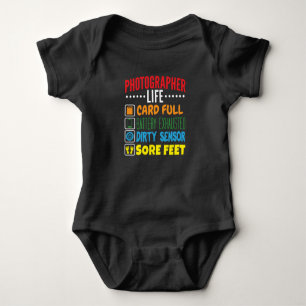 Funny Photographer Life Checklist Baby Bodysuit