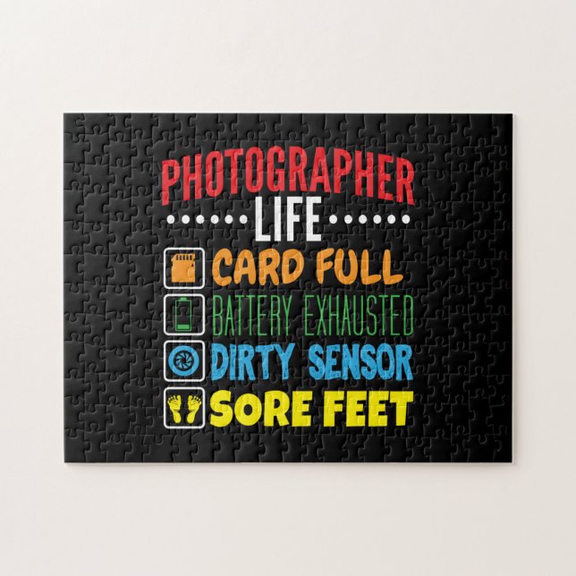 Funny Photographer Life Checklist Jigsaw Puzzle (Horizontal)
