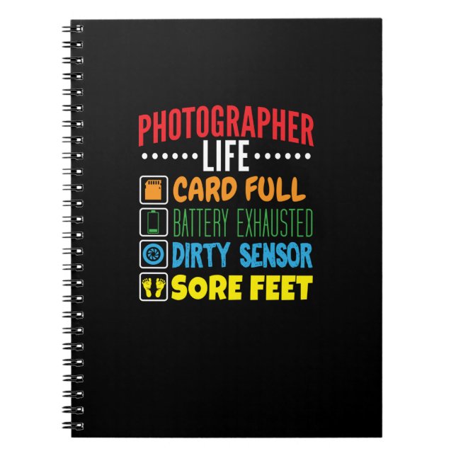Funny Photographer Life Checklist Notebook (Front)