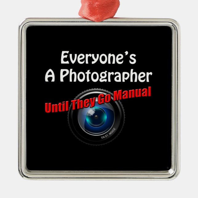 Funny Photography - Photographer Go Manual Quote Metal Tree Decoration (Front)