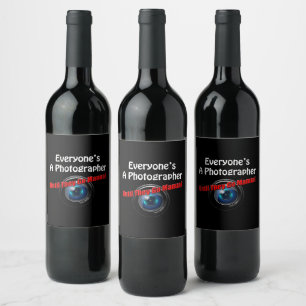 Funny Photography - Photographer Go Manual Quote Wine Label