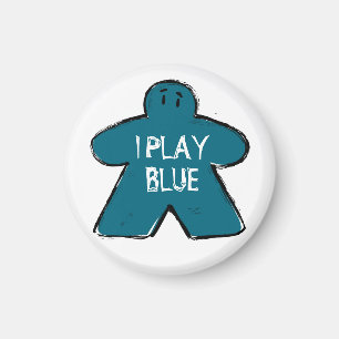 Funny Phrase Grunge Blue Meeple Board Gamer Magnet