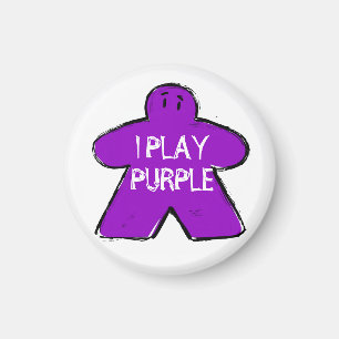 Funny Phrase Grunge Purple Meeple Board Gamer Magnet