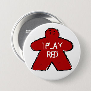 Funny Phrase Grunge Red Meeple Board Gamer 7.5 Cm Round Badge