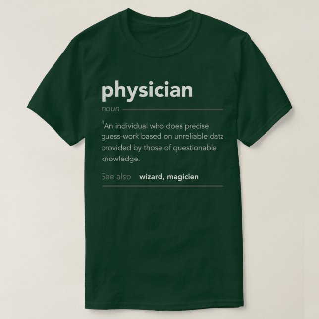 Funny Physician Gift Funny Definition Job Cool Phy T-Shirt (Design Front)