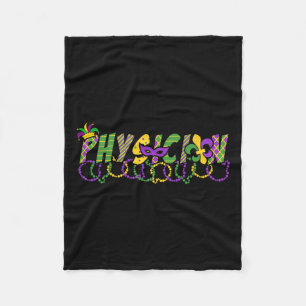 Funny Physician Mardi Gras Shirt Festival Party Ma Fleece Blanket