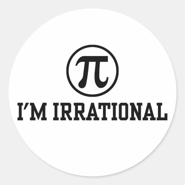 Funny Pi Classic Round Sticker (Front)