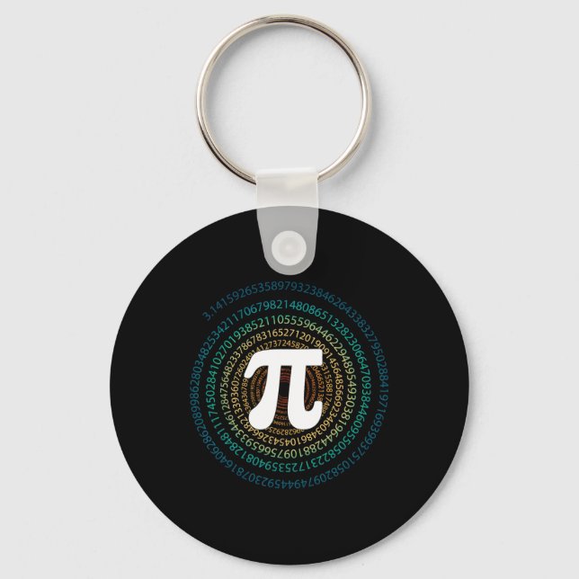 Funny Pi Day 3.14 Pi Spiral Math Geek Student Teac Key Ring (Front)
