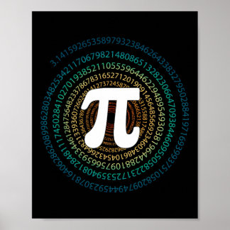 Funny Pi Day 3.14 Pi Spiral Math Geek Student Teac Poster