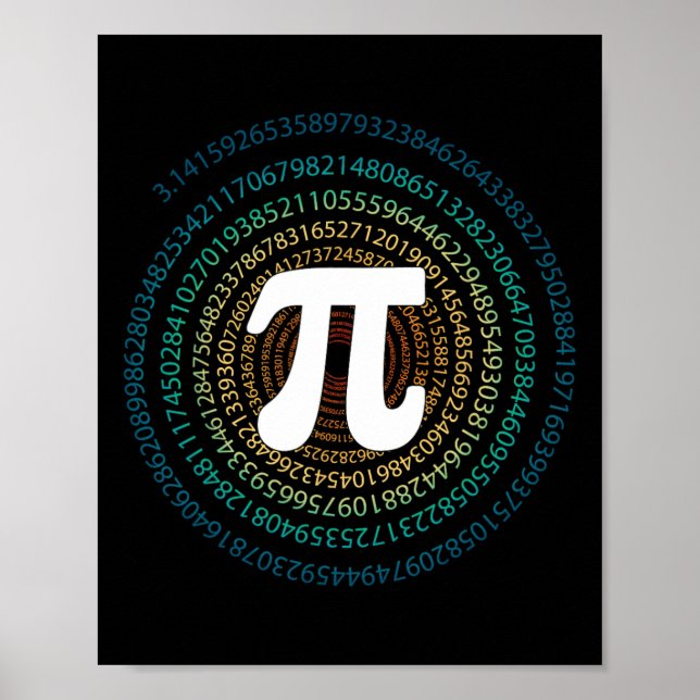 Funny Pi Day 3.14 Pi Spiral Math Geek Student Teac Poster (Front)