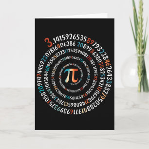 Funny Pi Day 3.14 Pi Symbol Spiral Number Math Lov Card