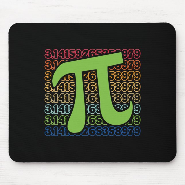 Funny Pi Day 3.14 Pi Symbol Spiral Number Math Lov Mouse Pad (Front)
