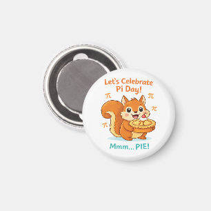 Funny Pi Day Animal with Pie – Math Lover Gift Magnet