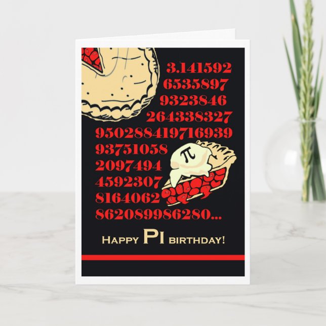 Funny Pi Day Birthday, Grab a Slice of Pi Card (Front)