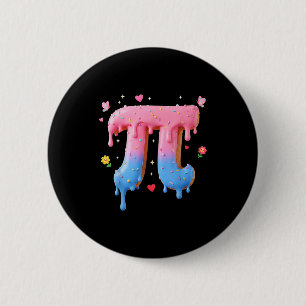 Funny Pi Day Ice Cream Drip 3.14 Math Pun Teachers 6 Cm Round Badge