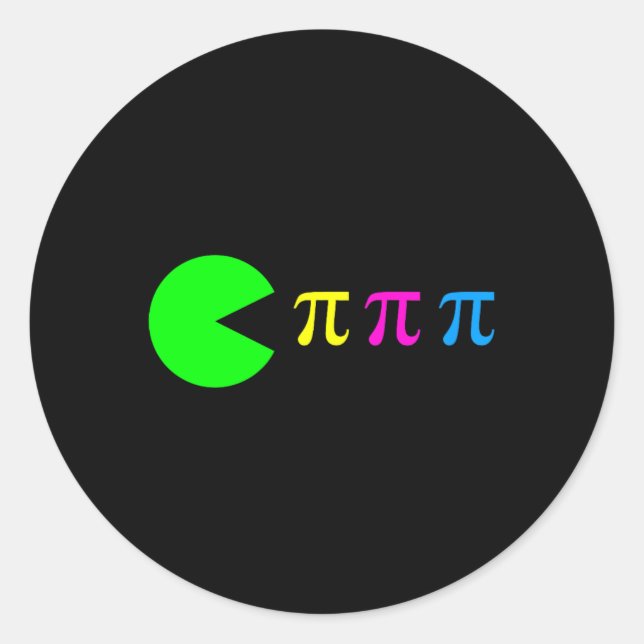 Funny Pi Day Math Science Ate Pi Symbol Colour  Classic Round Sticker (Front)