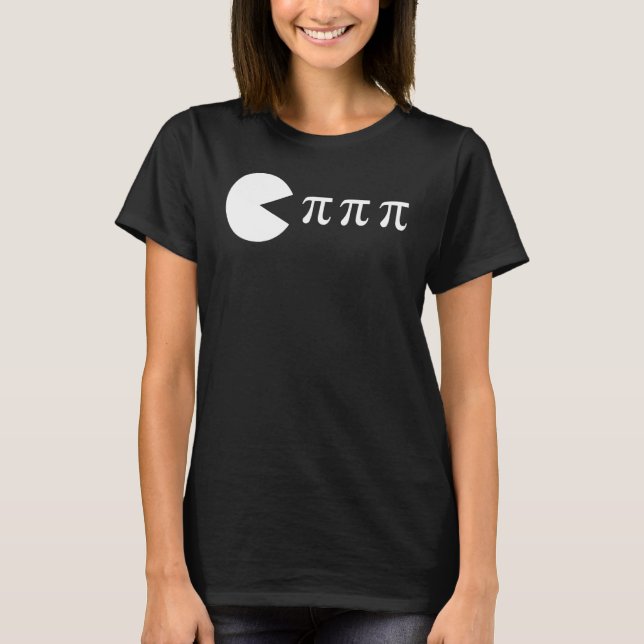 Funny Pi Day Math Science Ate Pi Symbol T-Shirt (Front)