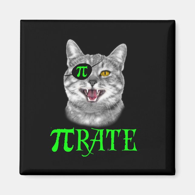 Funny Pi Day Math Science Cat Pirate Colour  Magnet (Front)