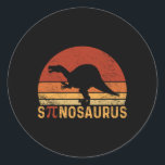 Funny Pi Day Pun Spinosaurus Dinosaur Math Teacher Classic Round Sticker<br><div class="desc">Funny Pi Day Pun Spinosaurus Dinosaur Math Teacher</div>