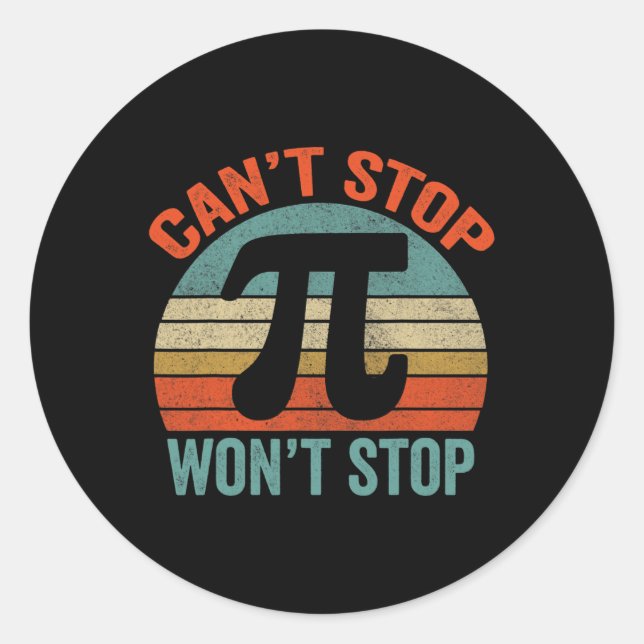 Funny Pi Day Shirts2  Classic Round Sticker (Front)