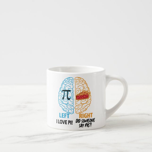 Funny Pi Left Brained Right Brained Espresso Cup (Right)