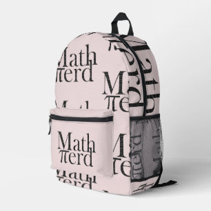 Funny Pi Math Nerd Science Teacher Pale Pink Printed Backpack