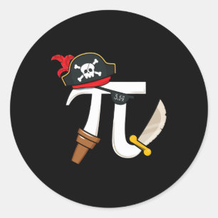 Funny Pi Rate Pirate Pi Day Boys Girls Science Mat Classic Round Sticker